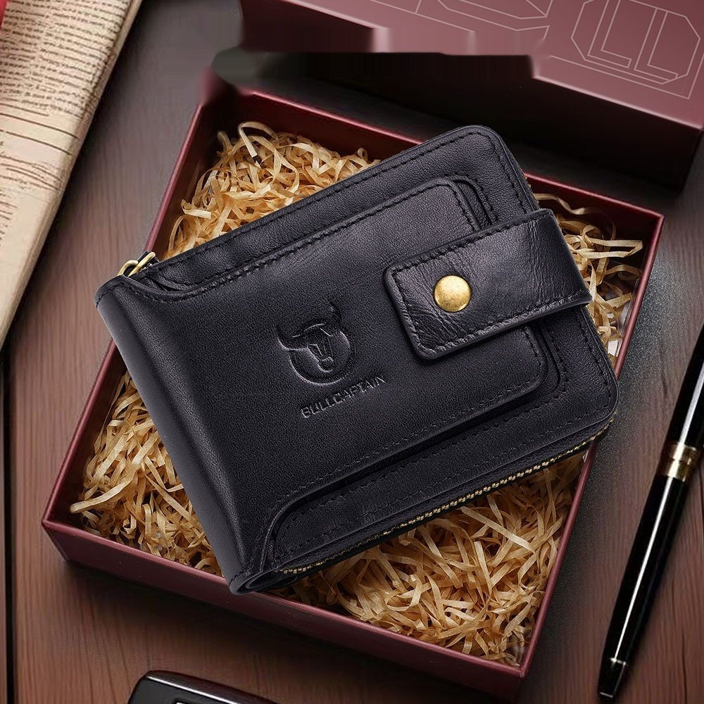 Men's Full-Grain Leather Zip Wallet