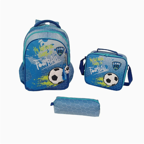 Football Print School Backpack, 31 x 42 cm