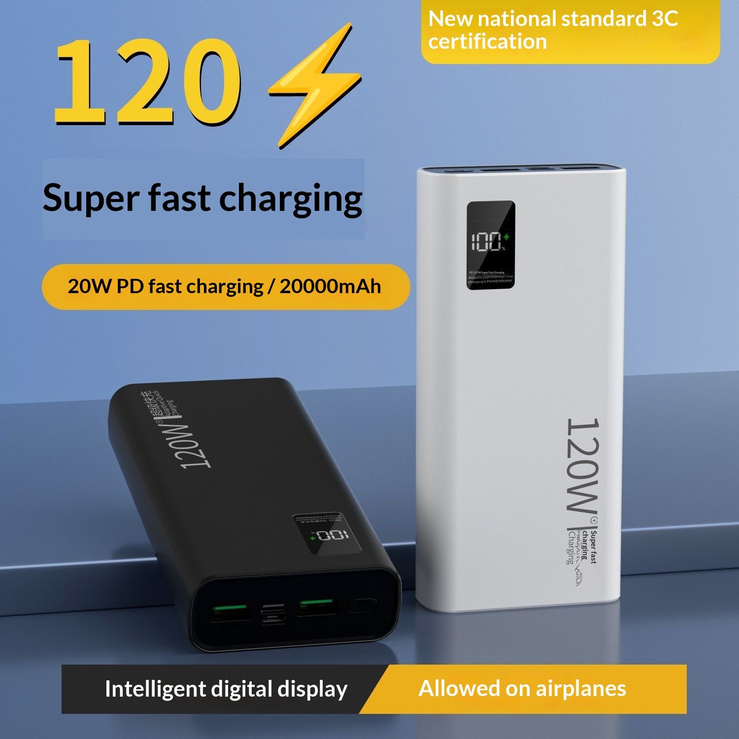 Slim 10,000 or 20,000 mAh Power Bank