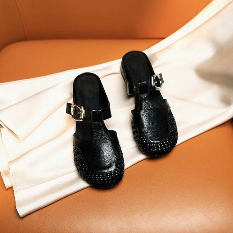 Women's Woven Open-Toe Mules
