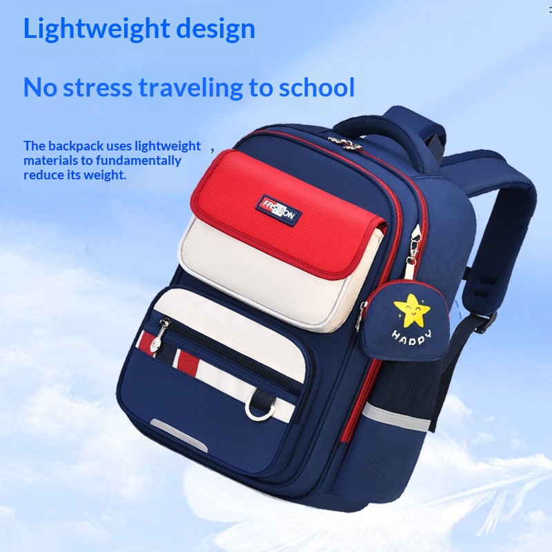 Lightweight School Backpack, Contrast Colours