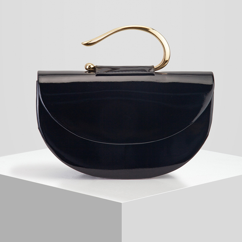 Glossy Semi-Circle Evening Handbag
