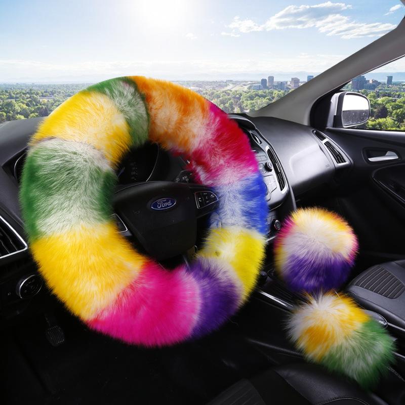 Plush Steering Wheel Cover, 38cm