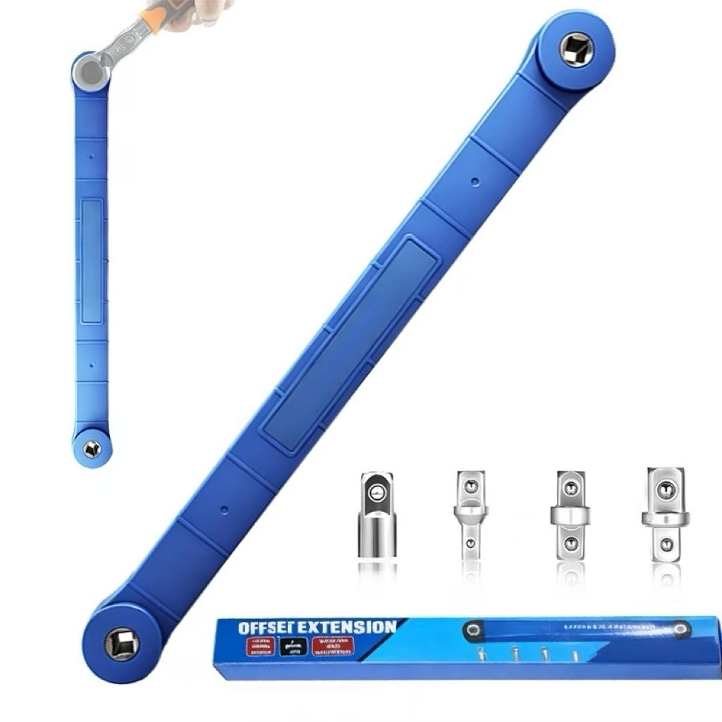 Offset Extension Wrench Set with Drive Adapters, 15.4 inch